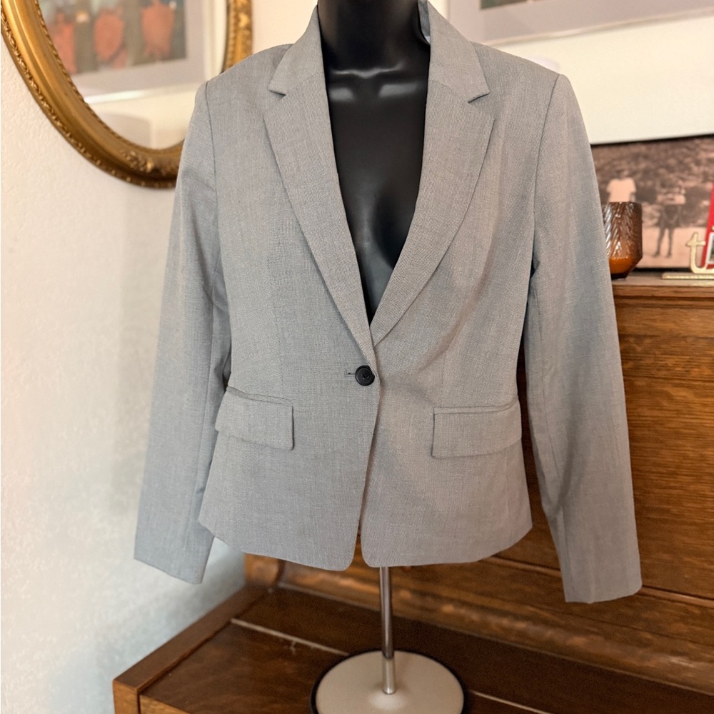 Banana Republic Light Gray Single-Button Blazer